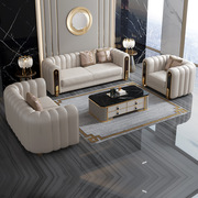 轻奢特权别墅沙发头层真皮组合欧美式客厅大户型家具实木沙发客厅