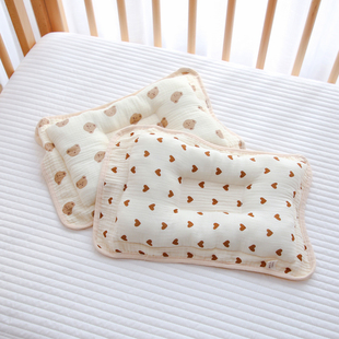 韩国ins风~新生婴幼儿，定型枕纯棉纱布宝宝枕头，透气防偏头矫正枕头