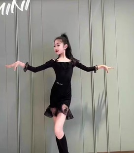 拉丁舞服女童2023秋季儿童拉丁舞服少儿拉丁舞蹈训练服