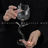 岸梵*法式微卷玫瑰，设计个性透明玻璃，酒杯葡萄酒杯高脚杯红酒杯子