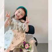 艾摩贝贝童裙夏季儿童印花公主裙子，韩版女童小萌兔子连衣裙