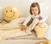 韩国北欧简约现代沙发抱枕宝宝心形抱枕靠垫可爱笑脸可机洗