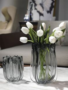 北欧现代简约大玻璃花瓶摆件餐桌电视柜客厅玄关轻奢W琉璃插花花