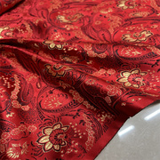 大红色织花朵提花布料唐装汉服旗袍织锦缎面料中式质感缎面提花布