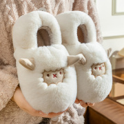 棉拖鞋女冬季室内保暖家居情侣包跟加绒厚底，外穿毛毛绒月子棉鞋