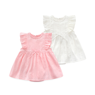 女婴儿公主小裙子夏季衣服，0-1岁女宝宝3-6个月4纯棉5新生儿12夏装
