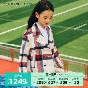 Tommy童装女童短款棉服2023年秋冬大小童夹克保暖夹棉外套厚