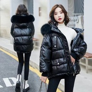 冬季羽绒棉服女大毛领短款加厚2024年韩版宽松面包，服女外套潮
