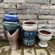 多肉植物盆花盆器，复古红陶土粗陶盆，陶罐透气法师绿植