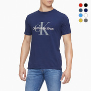 Calvin Klein Jeans夏季印花透气短袖T恤男CK纯棉潮流圆领打底衫