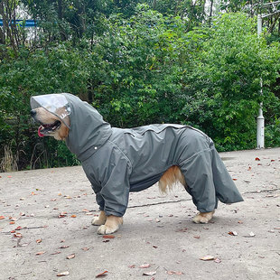 狗爸自制夏季轻薄狗狗雨衣户外全包防水大型犬雨披金毛冲锋衣