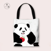 大熊猫花花帆布袋周边熊猫花花2岁生日定制帆布袋熊猫滚滚原创集
