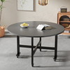 折叠桌家用餐桌可折叠大圆桌，出租房用圆形，饭桌简易小户型吃饭桌子