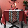 原创美式民族风喜庆红色桌布，婚庆家用长方形茶几，布餐桌(布餐桌)垫台布定制