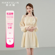 韩语琳连衣裙女春秋，2024高级感气质，显瘦秋季法式别致长袖裙子