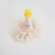 生日帽头饰公主小女童派对粉色头花，儿童宝宝周岁发带婴儿发饰