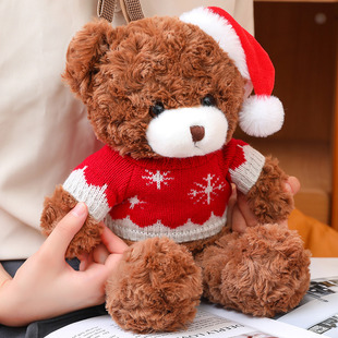 圣诞节礼物小熊公仔平安夜戴圣诞帽玩偶儿童毛绒玩具布娃娃泰迪熊