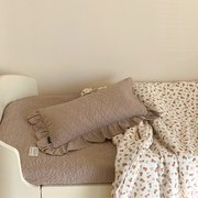 韩系ins纯棉绗缝夹棉床单，宝宝婴儿床盖被套，儿童幼儿园三件套床品