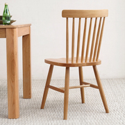 匠米诺全实木餐椅橡木家用现代简约靠背椅子纯橡木温莎椅