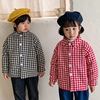 秋冬季儿童棉衣男童，小女童棉服洋气格子加厚2023童装宝宝外套