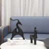 现代简约创意黑色动物，雕塑摆件卧室客厅，办公室书房茶几家居装饰品