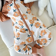 宝宝睡袋夏季纯棉长袖连体，睡衣婴儿双层泡泡纱布防踢被儿童空调服