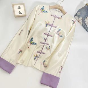 700春季蝴蝶刺绣，新中式外套盘扣复古国风上衣短款