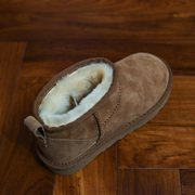 羊皮毛一体雪地靴女平底女靴子 加绒短靴女平跟女鞋 冬季保暖