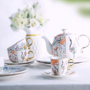 中西合璧异形咖啡杯碟欧式奢华咖啡壶英式下午茶杯具套装陶瓷茶壶