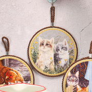 欧式猫咪陶瓷隔热垫锅垫碗垫子耐热餐桌桌垫防烫杯垫家用套装6片