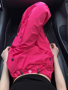 玫红色工装裤女春秋夏2023高腰休闲直筒小个子美式速干运动裤