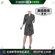 ny collection娇小女式办公室专业衬衫式连衣裙 - 象牙色花朵