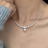 s925纯银碎银子珍珠项链，女轻奢小众设计感施家强光，珍珠锁骨链