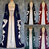 复古中世纪欧洲宫廷金丝绒喇叭袖贵族高腰连衣裙女舞台道具演出服