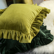 欧式沙发靠垫客厅高档奢华靠枕套荷叶边美式复古沙发靠背抱枕家用