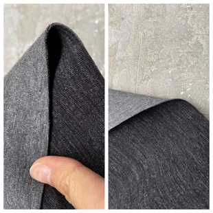 炭黑灰色双面羊毛针织意大利进口微弹力面料定制打底开衫裙裤布料