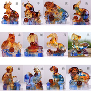 琉璃十二生肖工艺品摆件鼠牛虎兔猪马牛羊鸡兔龙蛇中国风装饰品