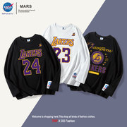 NASA美式篮球湖人队科比詹姆斯球衣长袖训练服投篮服秋衣卫衣t恤
