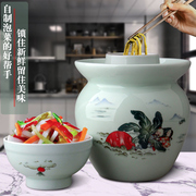 景德镇陶瓷家用密封泡菜坛子空，罐子创意泡菜坛3斤7斤14斤21斤装