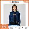 moussy夏季英伦，风格纹短款衬衫外套，女010gas30-5860