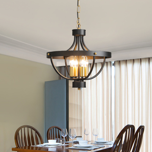 餐厅吊灯美式乡村复古工业风餐桌饭厅灯具创意设计师卧室吸顶灯