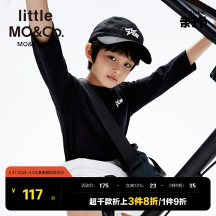 亲子装纯棉抑菌littlemoco童装，男童女童长袖t恤儿童飞跃ip上衣