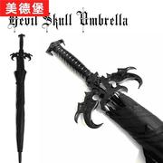 圣哥特式风格造型恶魔骷髅直柄晴雨伞自动遮阳雨伞圣雨伞