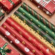 圣诞节礼物包装纸高级感超大尺寸儿童，生日男女生纸卡通彩色花纸盒子，包装材料红色可爱高颜值牛皮手工打包