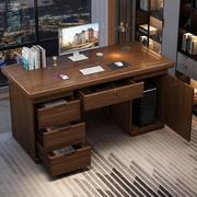 台式机电脑桌简约现代家用中式工作台双人面对面实木皮职员办公桌
