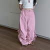 韩国童装2024夏款中大童，女童粉红色系带宽松工装，裤子短袖t恤