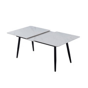 餐桌可伸家折i叠缩用小户型意式简约长方形餐桌椅组合工厂
