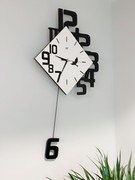 北欧简约创意时尚挂钟 卧室艺术静音时钟 现代客厅装饰木制钟表