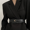 腰带女士2023高级感装饰连衣裙配西装外套时尚宽腰封皮带黑色