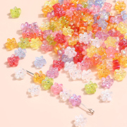 20个透明幻彩色迷你可爱小花朵，串珠diy手工，发簪饰品耳环配件材料